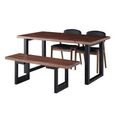 ダイニングセット 150cm 4点セット 4人 チェア ベンチ ウォールナット シモワ