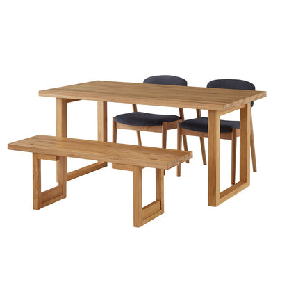 ダイニングセット 150cm 4点セット 4人 チェア ベンチ オーク シモワ