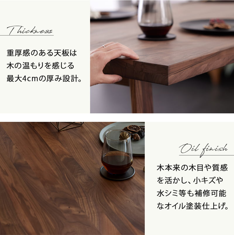 ダイニングセット 180cm 4点セット 4人 チェア ベンチ ウォールナット シモワ
