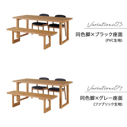 ダイニングセット 180cm 4点セット 4人 チェア ベンチ オーク シモワ